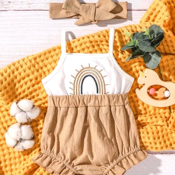 Other - Nwt new Boutique romper outfit n headband 18-24 m